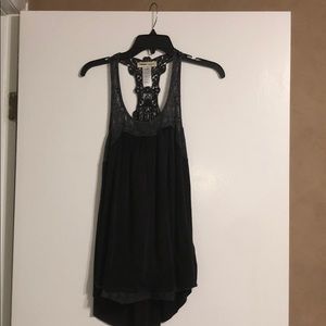 Dark gray cute tank top